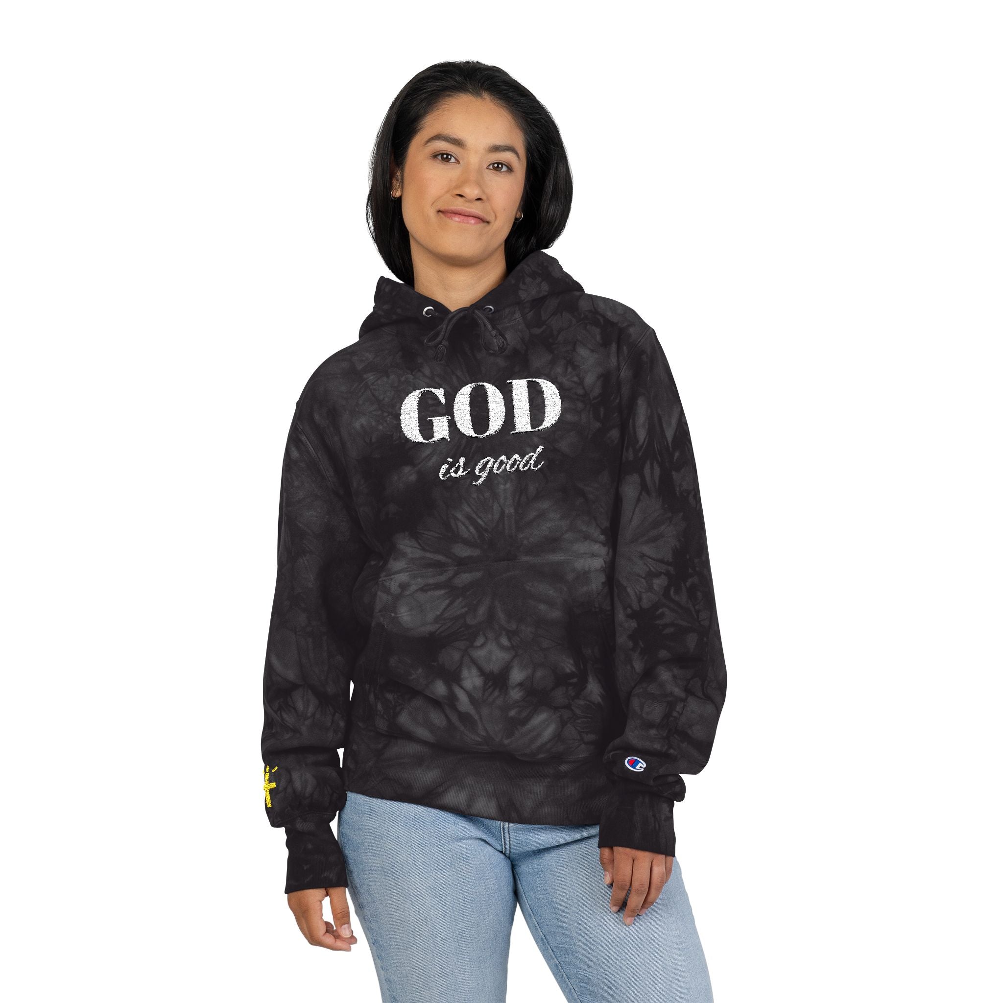 God is good Black Tie-Dye Hoodie