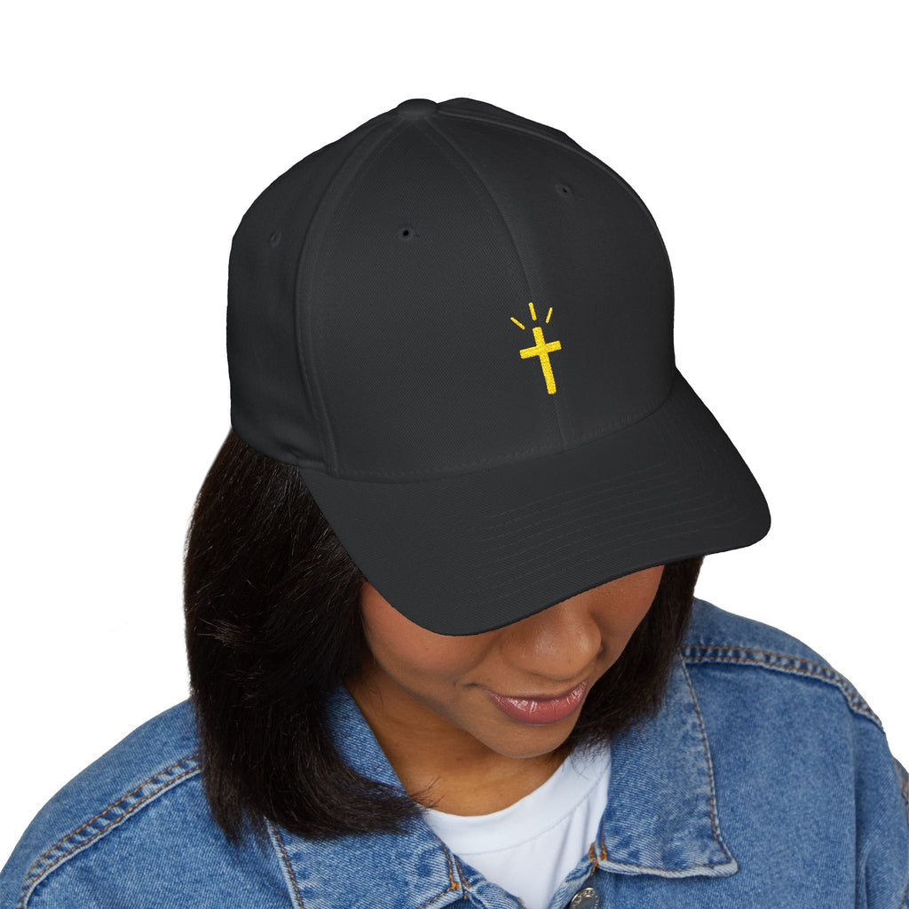 Black Minimal Christian Cross Cap