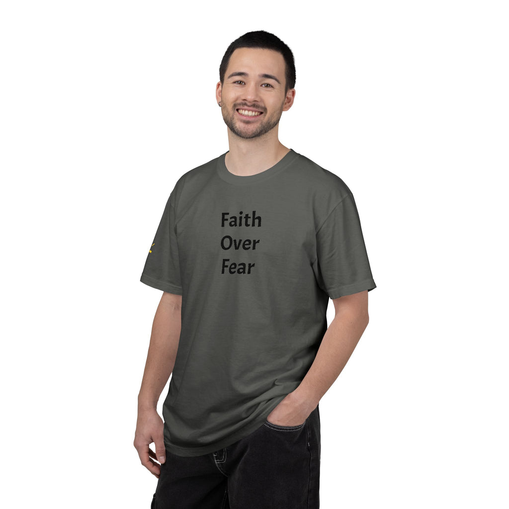 Faith Over Fear Grey Christian T-Shirt