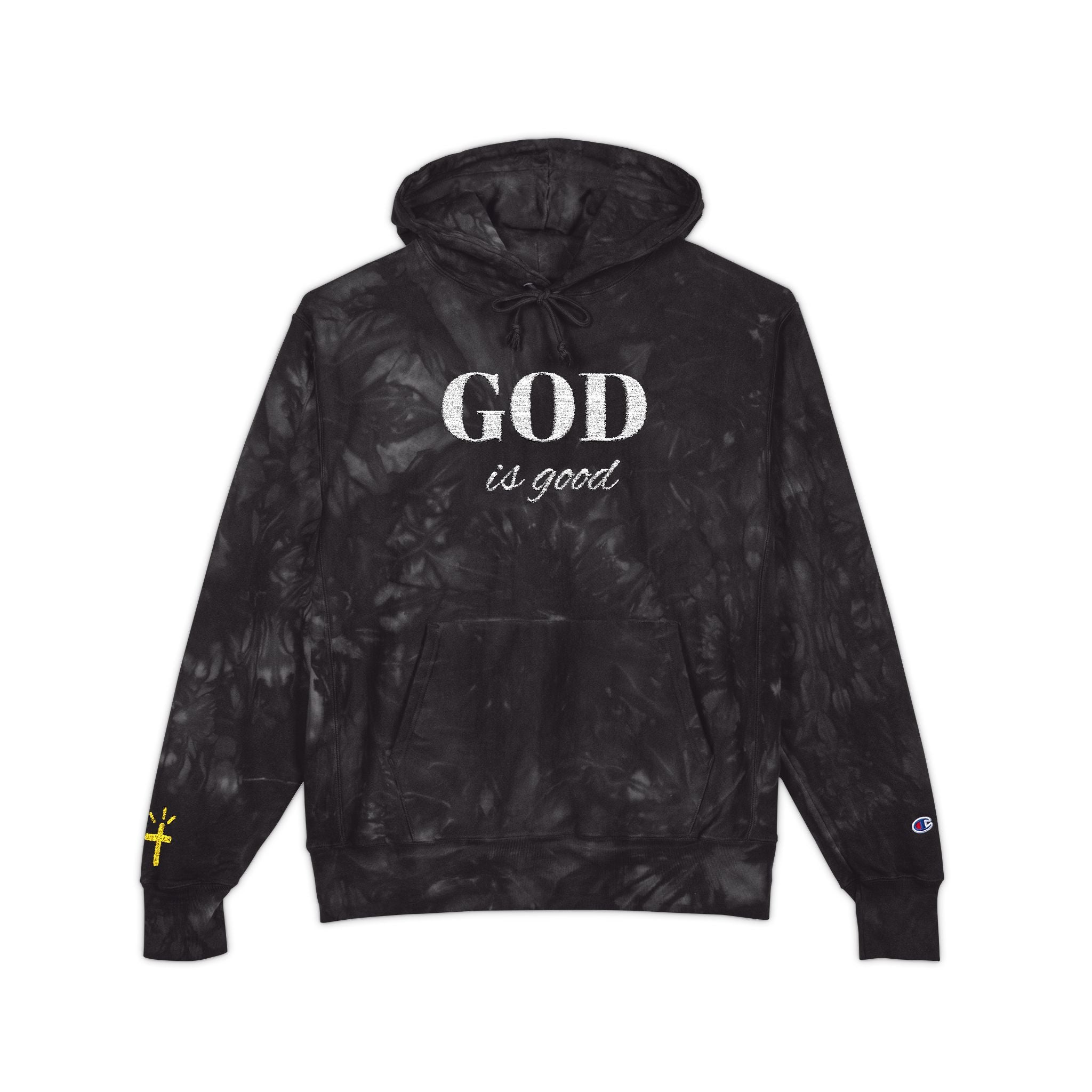 God is good Black Tie-Dye Hoodie
