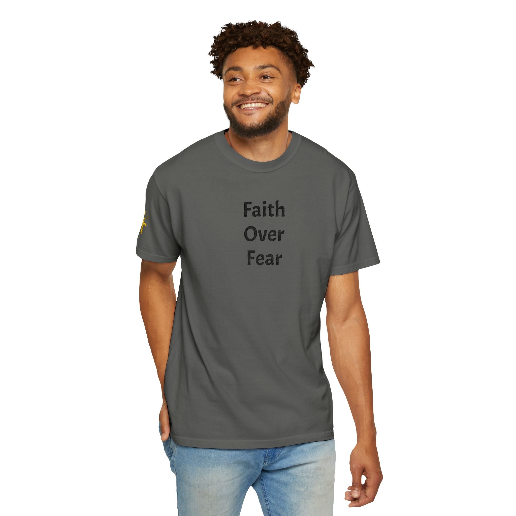 Faith Over Fear Grey Christian T-Shirt