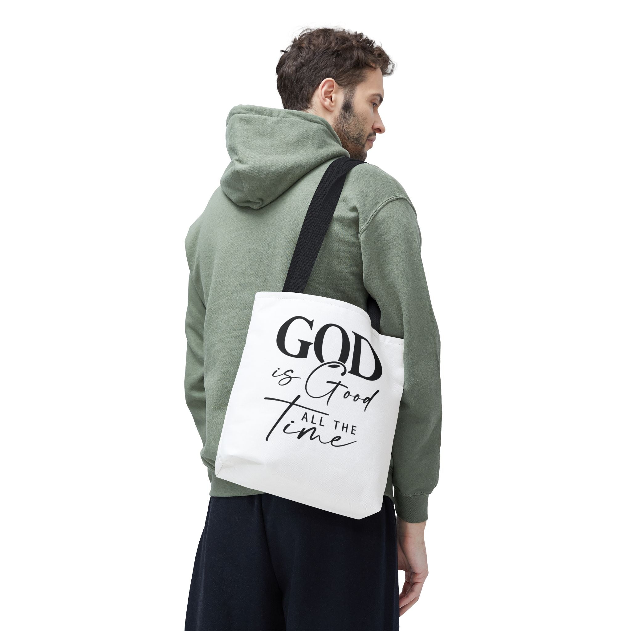 God Is Good All The Time Black Tote Bag