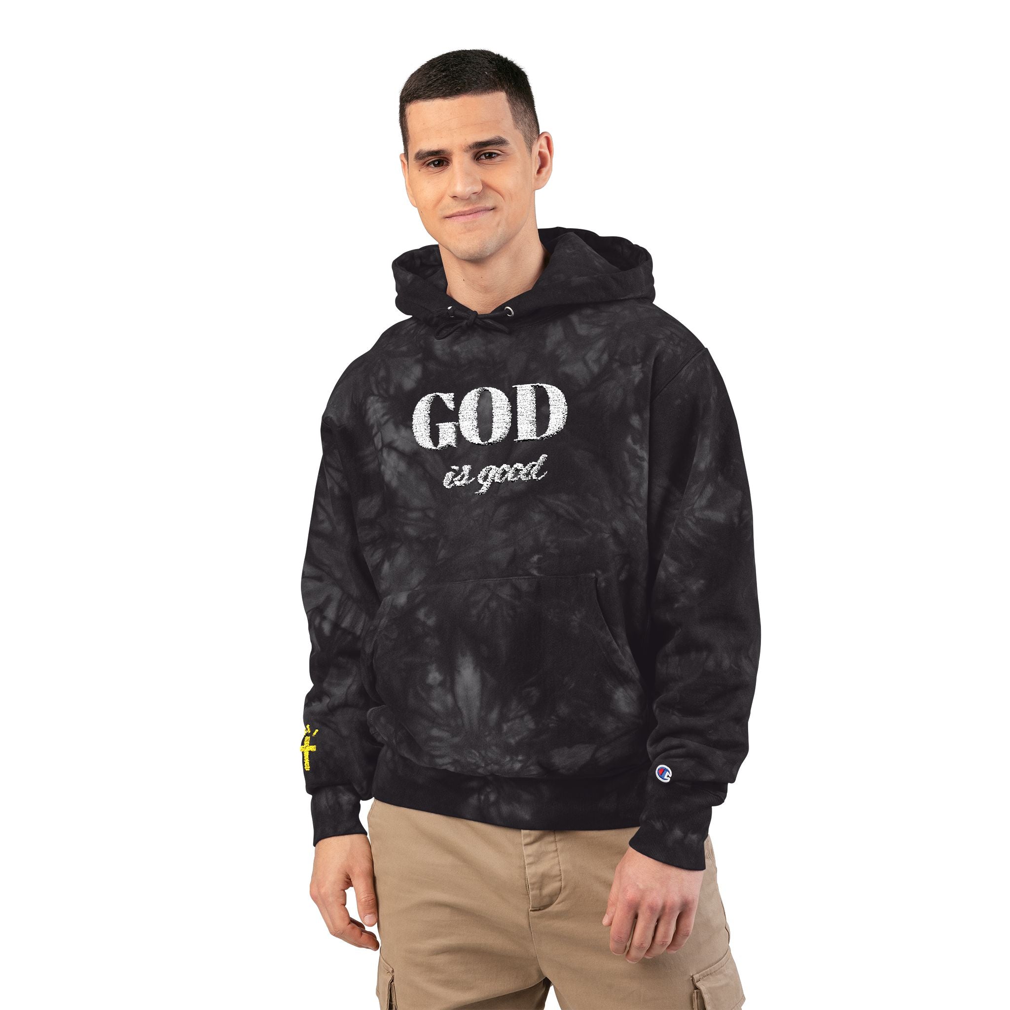 God is good Black Tie-Dye Hoodie
