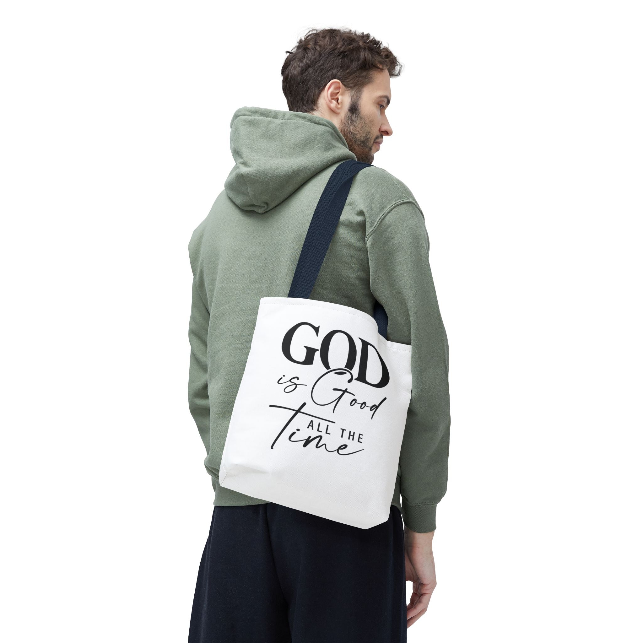 God Is Good All The Time Navy Tote Bag